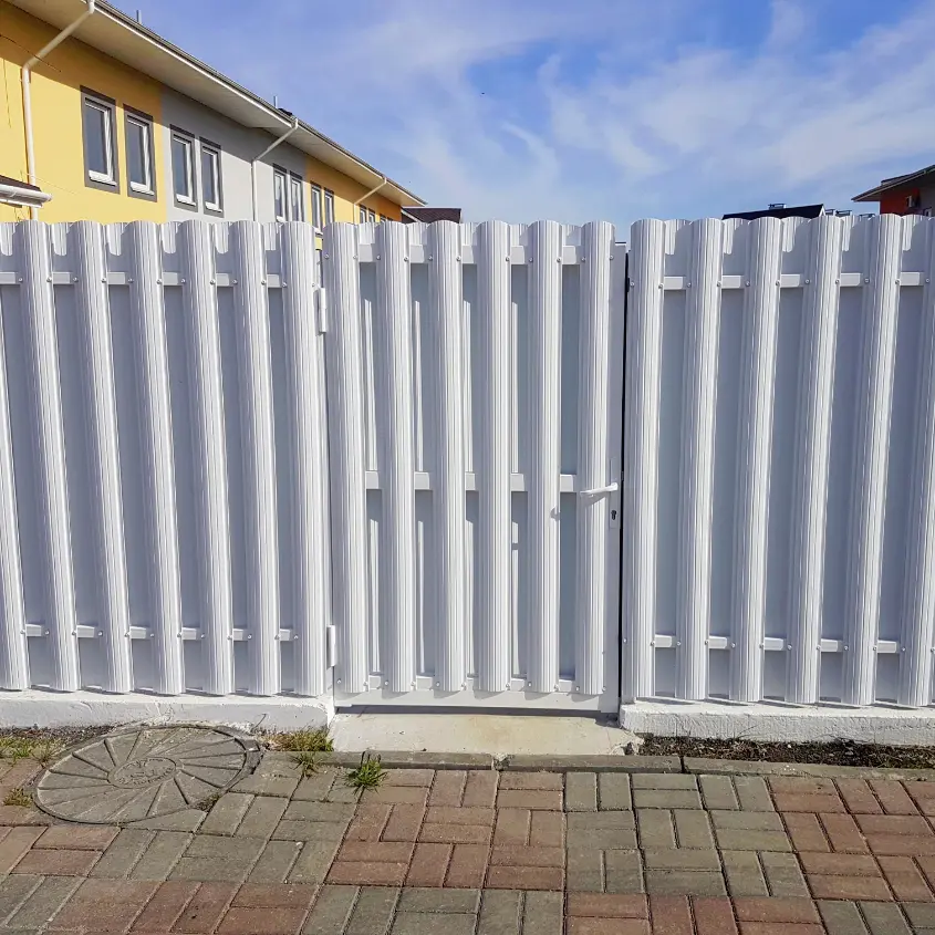 Фото 6 палисадник штакетник Полукруглый RAL9003 Белый двусторонний