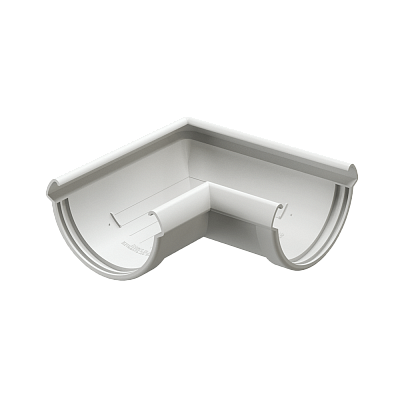 Угловой элемент желоба 90 градусов Деке ЛЮКС пломбир фото Центр Металлокровли