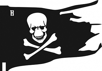 Флюгер "Пиратский флаг"  BORGE,  500*380 мм., чёрный (RAL 9005)
